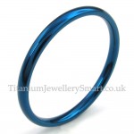 2mm Titanium Round Blue Ring