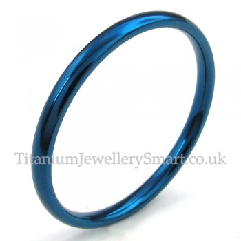 2mm Titanium Round Blue Ring