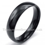 5mm Black Titanium Smooth Ring