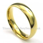 5mm Gold Titanium Round Ring