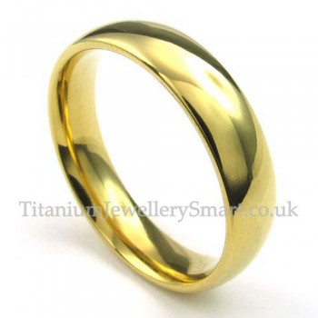 5mm Gold Titanium Round Ring