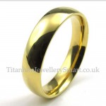 5mm Gold Titanium Round Ring