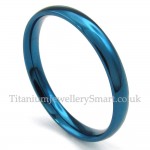 3mm Titanium Round Blue Ring