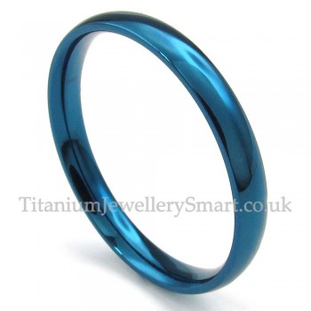 3mm Titanium Round Blue Ring