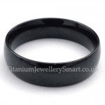 6mm Black Titanium Smooth Ring