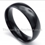 6mm Black Titanium Smooth Ring