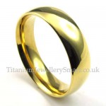 6mm Gold Titanium Round Ring