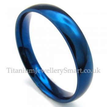 4mm Titanium Round Blue Ring