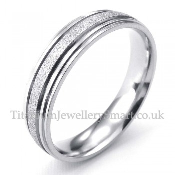 Titanium Sandblasting Lovers Ring (Mens)