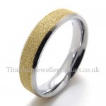 His Hers Gold Sandblast Titanium Ring (Women)