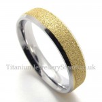 His Hers Gold Sandblast Titanium Ring (Women)