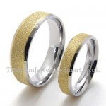 His Hers Gold Sandblast Titanium Ring (Women)