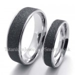 His Hers Black Sandblast Titanium Ring (Mens)