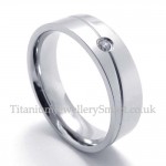 Silver Lovers Titanium Ring with Zircon (Mens)