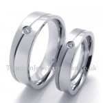Silver Lovers Titanium Ring with Zircon (Mens)