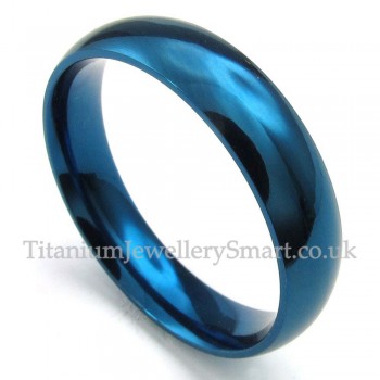 5mm Titanium Round Blue Ring