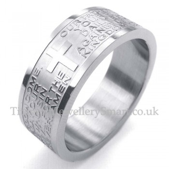 Titanium English Scripture Skull Ring