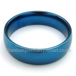 6mm Titanium Round Blue Ring