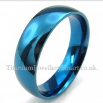 6mm Titanium Round Blue Ring