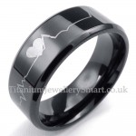 Black Titanium Round Ring