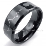 Black Titanium Round Ring