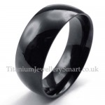 8mm Black Titanium Smooth Ring