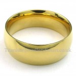 8mm Gold Titanium Round Ring