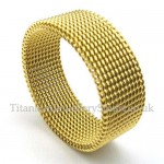Titanium Gold Net Ring