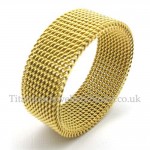 Titanium Gold Net Ring