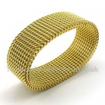 Titanium Gold Net Ring