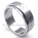 "Yes No"Titanium Ring (Can Be Rotated)