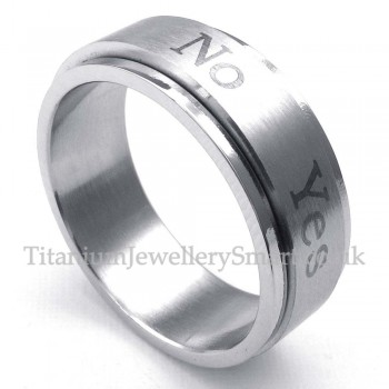 "Yes No"Titanium Ring (Can Be Rotated)