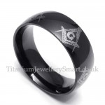 Black Titanium Masonic Ring
