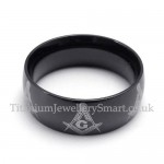 Black Titanium Masonic Ring