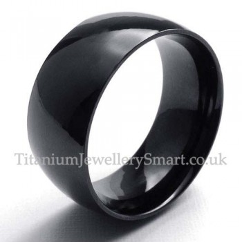 10mm Black Titanium Smooth Ring