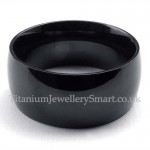 10mm Black Titanium Smooth Ring