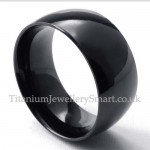 10mm Black Titanium Smooth Ring