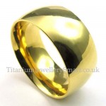 10mm Gold Titanium Round Ring