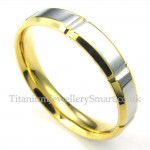 Fashion Silver Gold Titanium Ring (Women)