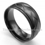 Black Hack flower Titanium Ring