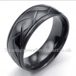 Black Hack flower Titanium Ring