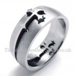 Silver Titanium Cross Ring