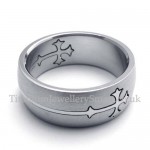 Silver Titanium Cross Ring