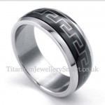 Titanium Great Wall Pattern Ring (Can Be Rotated)