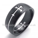 Black Titanium Cross Ring