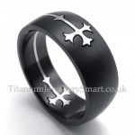 Black Titanium Cross Ring
