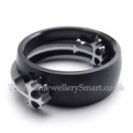 Black Titanium Cross Ring