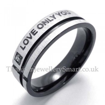 Titanium Ring "Love Only You"