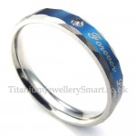 " Forever Love" Blue Titanium Couple Ring (Women)