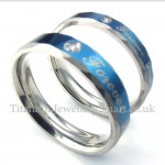 " Forever Love" Blue Titanium Couple Ring (Women)